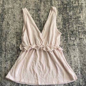 Caution to the Wind double v neck flowy tank top